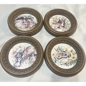 Vintage 1960s Woodland Animals Plastic Wall Art Decor Nursery/Kid's Room